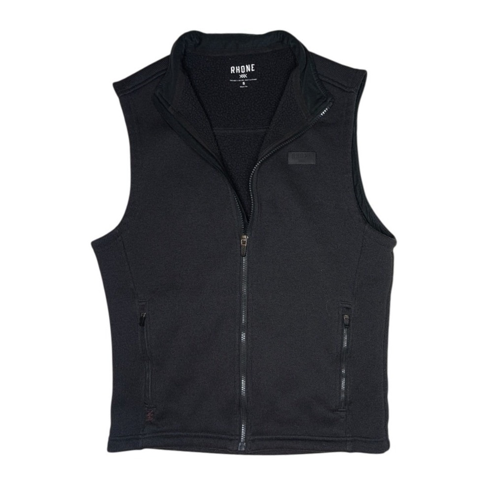 Rhone Vest Women S Black Full Zip Fleece Lined Aloft Sleeveless Pockets Solid
